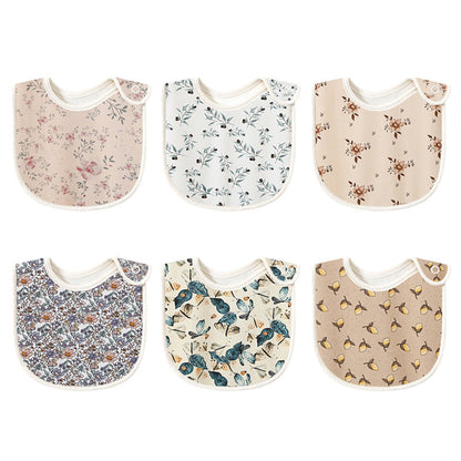 Floral Print Covered Button Design Water Absorbing Bibs