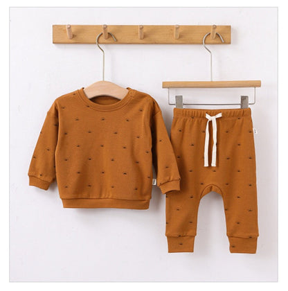Print Cotton Hoodie and Trousers Set