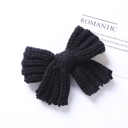 Big Knitted Bow Handmade Hairpin – 2 Pc. Set