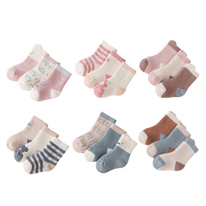 Cartoon Print Pattern Thickened Soft Cotton Socks