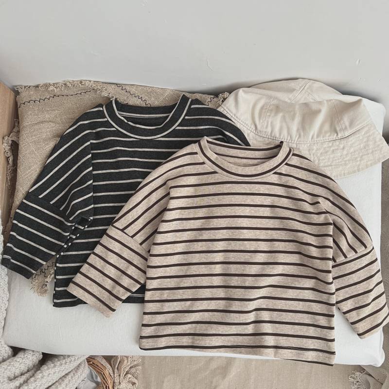 Striped Pattern O-Neck Long Sleeve Top