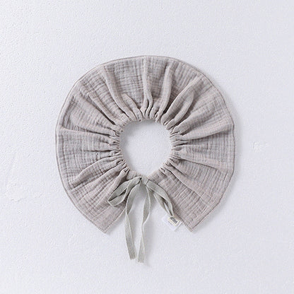 Girls Simple Solid Color Cotton Bib