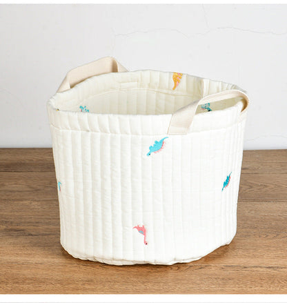 Embroidered Pattern Baby Storage Basket