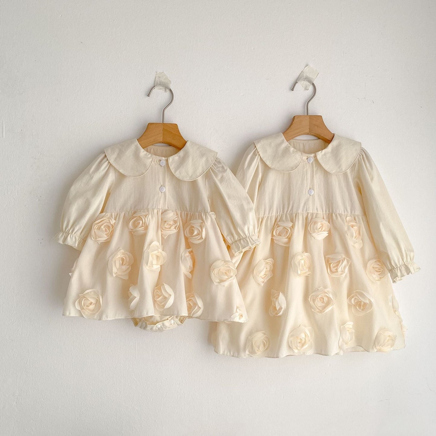 Flowers Pattern Long-Sleeved Peter Pan Collar Dress