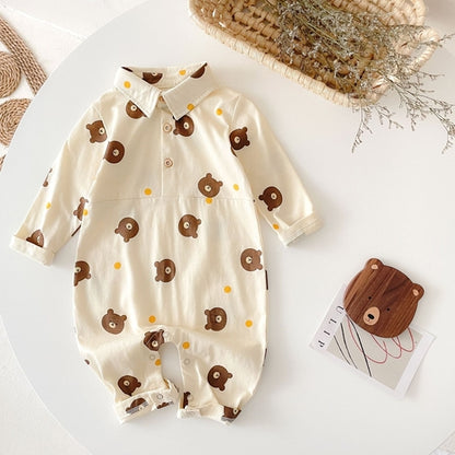 Bear Pattern Long Romper